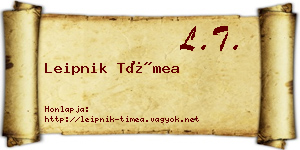 Leipnik Tímea névjegykártya